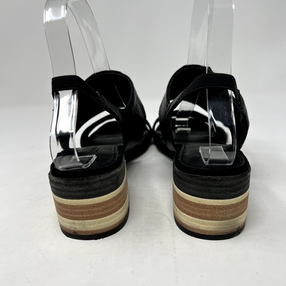 Kelsi Dagger Brooklyn Black Leather Square Toe Womens 6.5 Strappy Slingback Heel - Picture 4 of 12